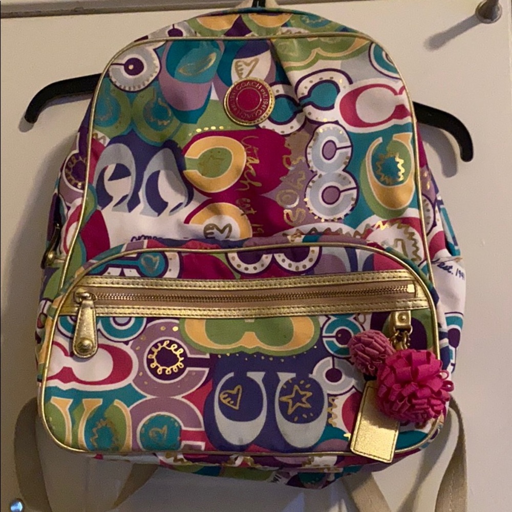 Colorful Coach Backpack Purse
